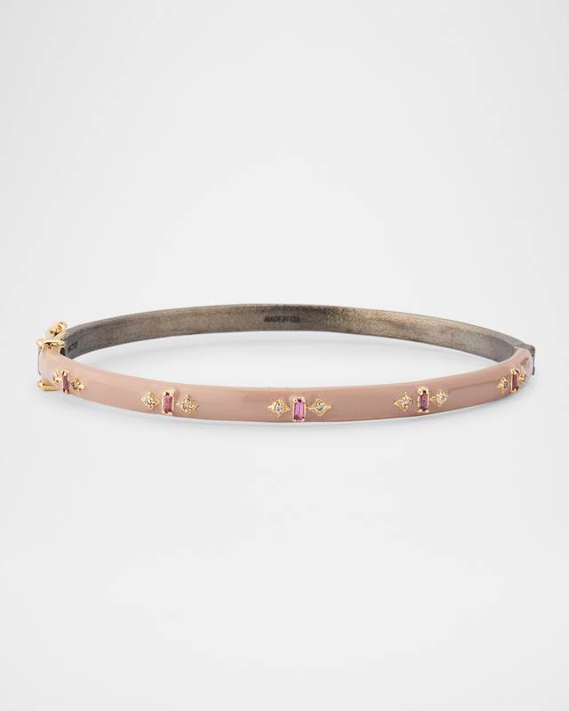 Nude Enamel Hinged Bracelet